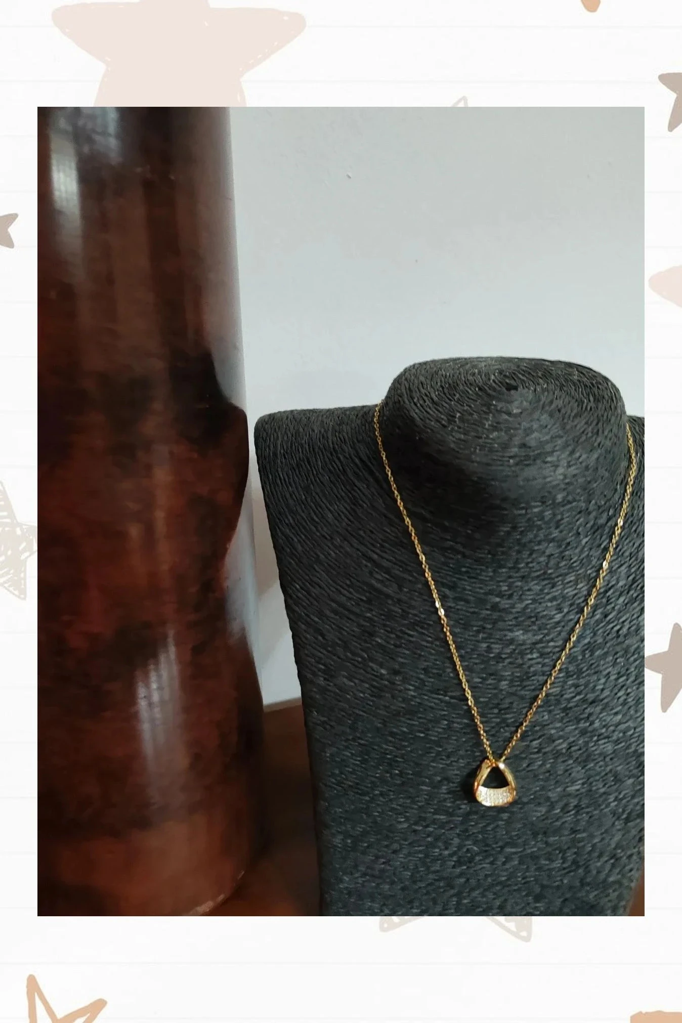Stalen halsketting met geometrische hanger – photo 2